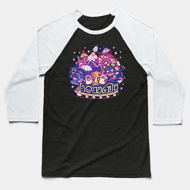 Forgotten Wonderland Baseball T-Shirt by carldoonan